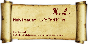 Mehlmauer Lóránt névjegykártya